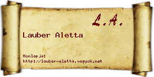 Lauber Aletta névjegykártya